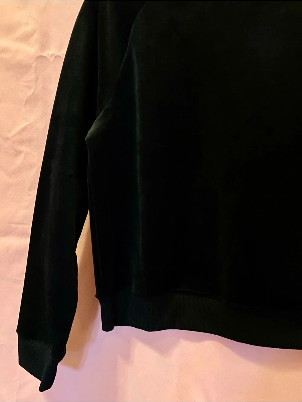 Black Velvet Crewneck Sweater Sweatshirt Top A New Day Longsleeve Medium Chic M